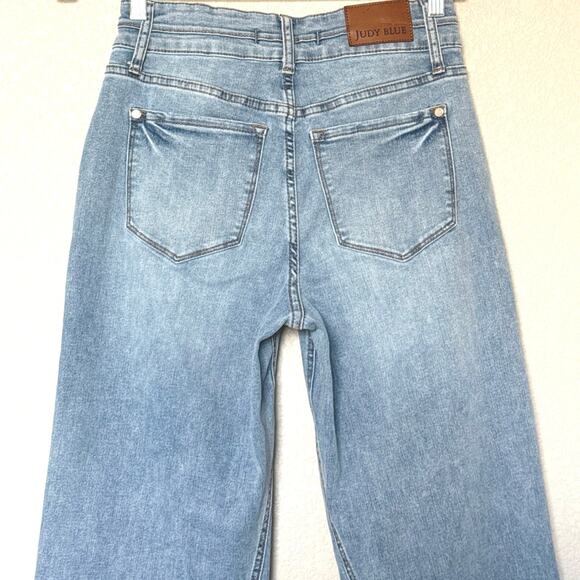 Judy Blue Double the Cool Cropped Wide Leg Jeans Womens Size 5/27 Stretch Denim - Picture 9 of 16